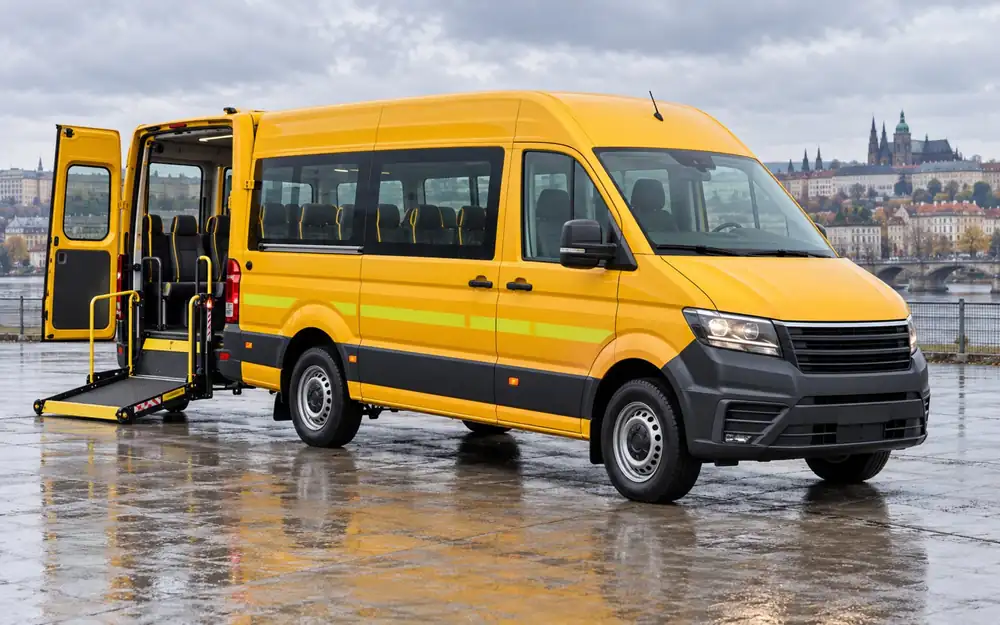 European school minibus — 22 seats, wheelchair accessible with lift equipment image