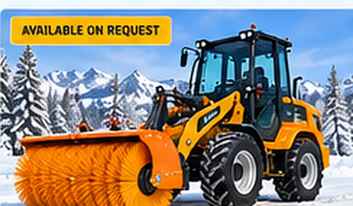 Compact municipal winter-service vehicle with plough and spreader