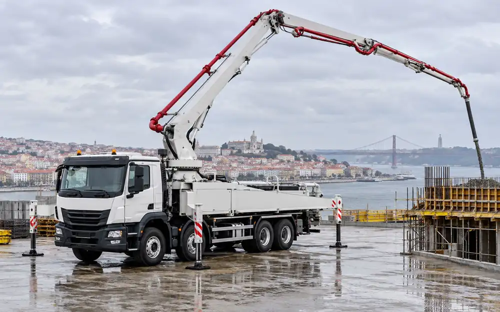 Concrete boom pump truck equipment image