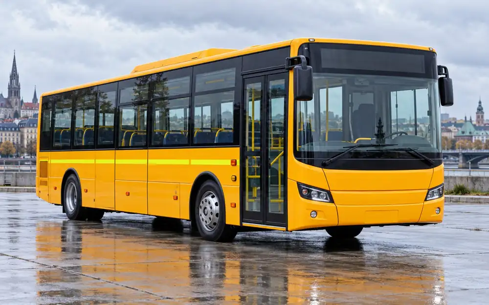 Dedicated yellow/orange European school bus equipment image