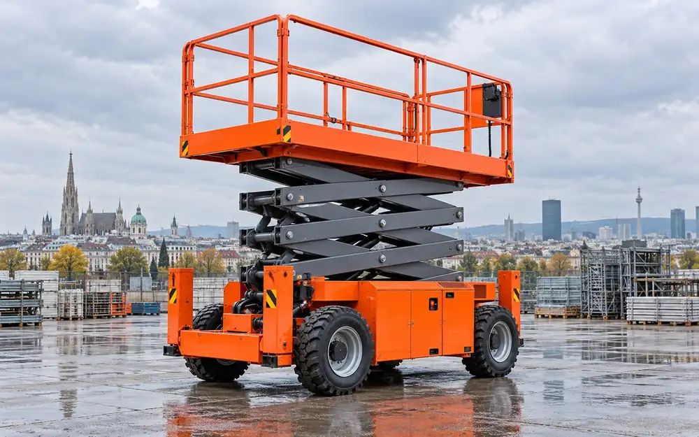 Diesel rough-terrain scissor lift equipment image