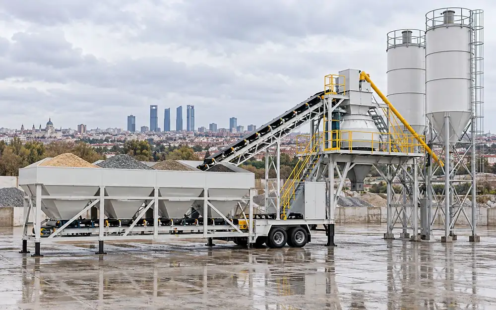 Mobile concrete batching plant equipment image