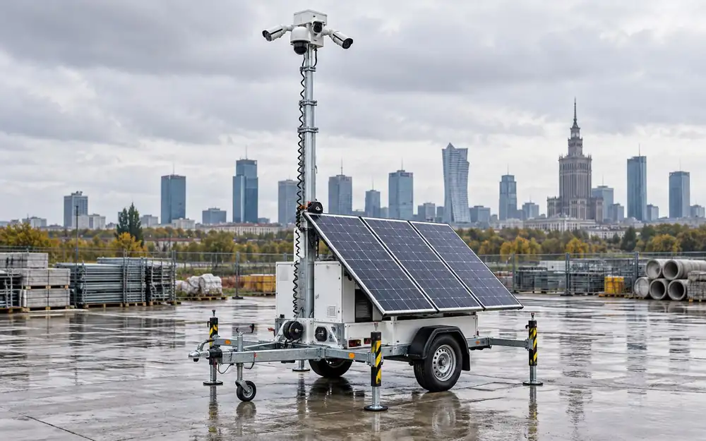 Mobile security camera tower equipment image