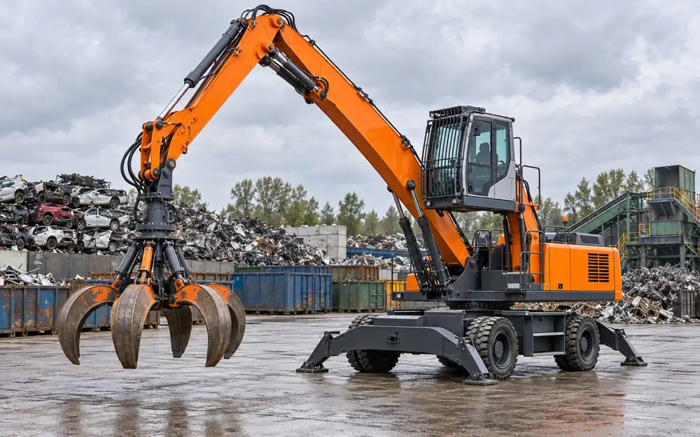Scrap material handler with orange-peel grapple equipment image