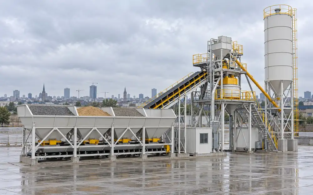 Stationary concrete batching plant equipment image