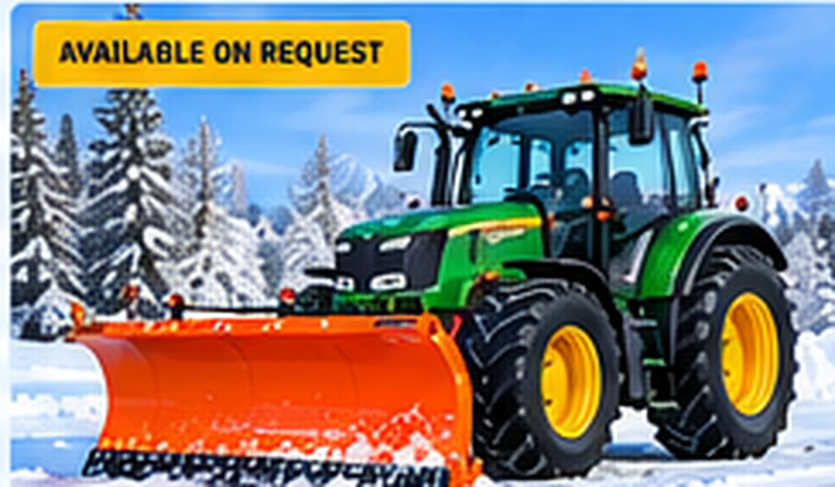 Tractor with snowplough attachment