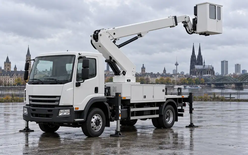 Utility aerial bucket truck equipment image